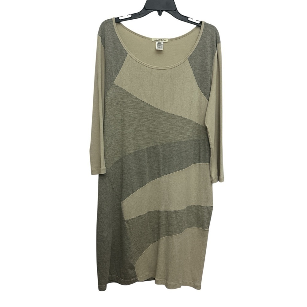 Prairie Underground Color Block Dress Size XL Neutrals Lagenlook